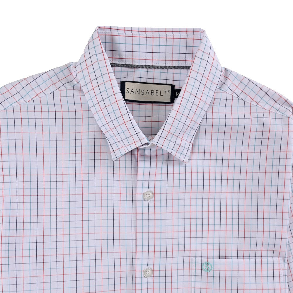 Camisa Sansabelt Para Caballero Manga Larga Regular Fit 8063 Blanco