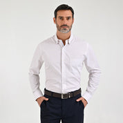Camisa Sansabelt Para Caballero Manga Larga Regular Fit 8067 Beige