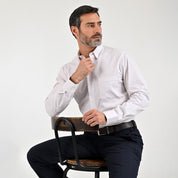 Camisa Sansabelt Para Caballero Manga Larga Regular Fit 8067 Beige