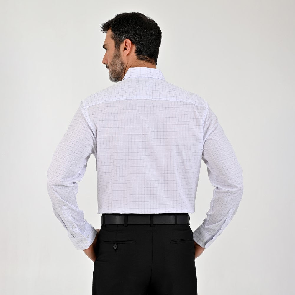 Camisa Sansabelt Para Caballero Manga Larga Regular Fit 8068 Blanco