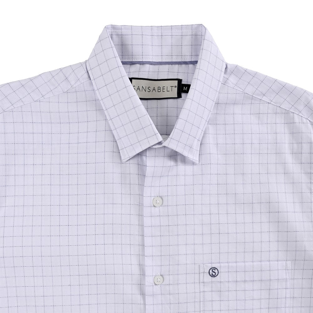 Camisa Sansabelt Para Caballero Manga Larga Regular Fit 8068 Blanco