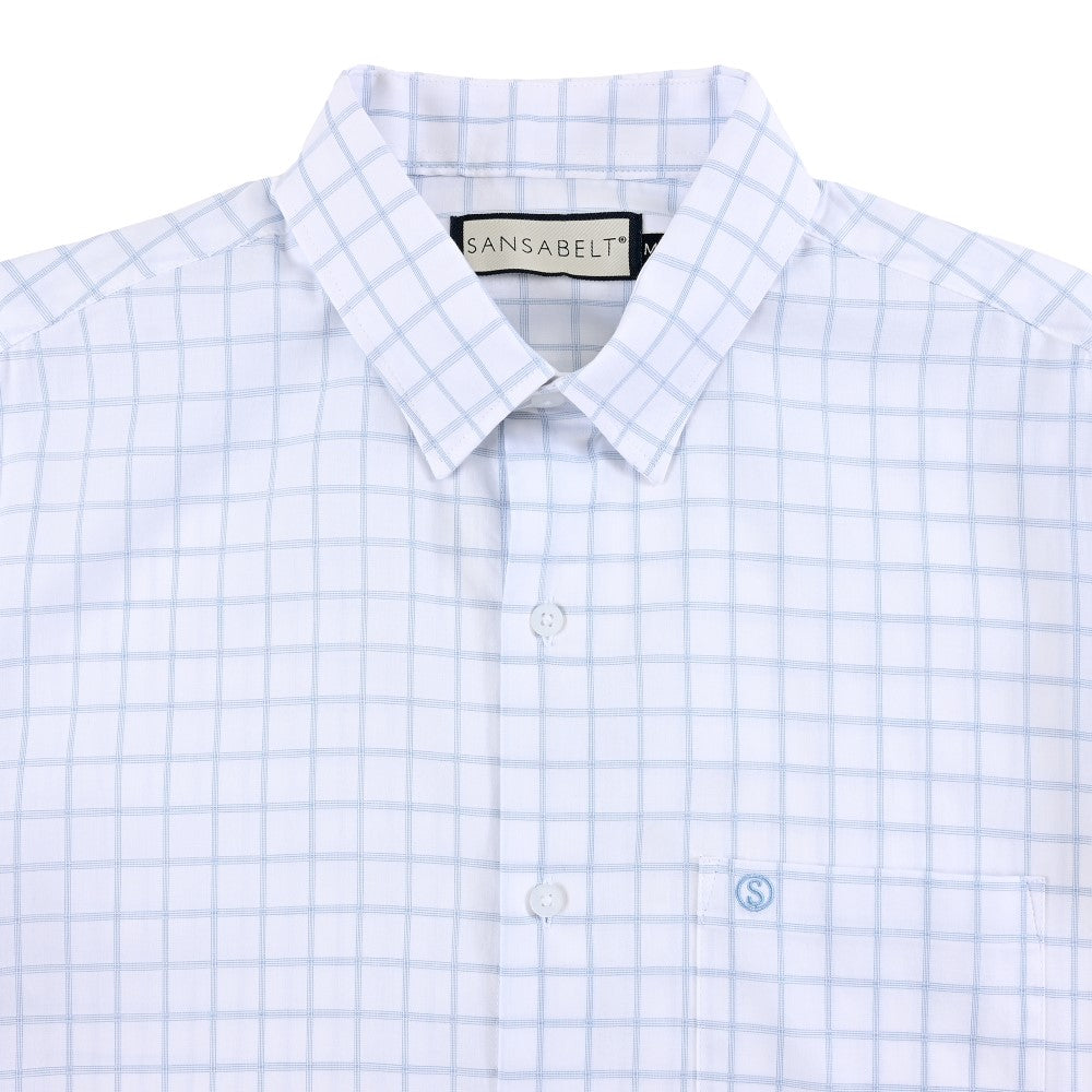 Camisa de vestir Sansabelt Regular Fit Manga larga 7568 Blanco