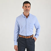 Camisa de vestir Sansabelt Regular Fit Manga larga 7570 Azul