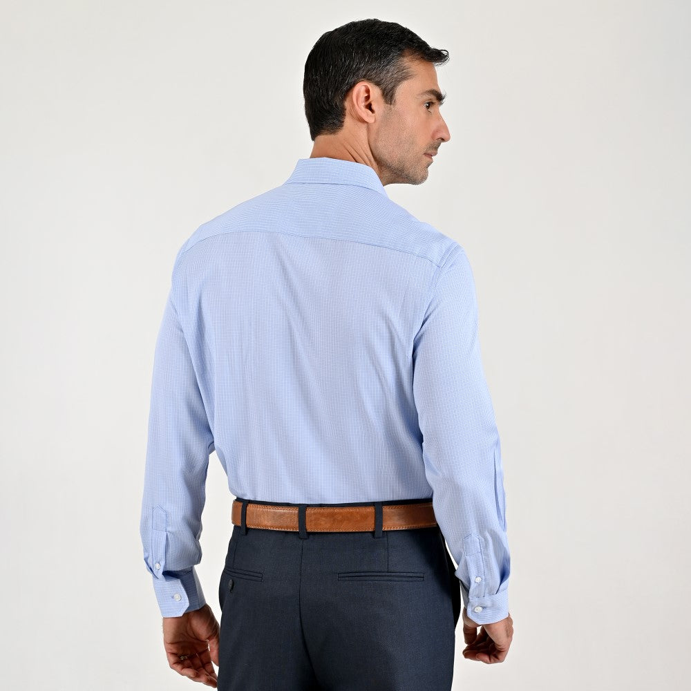 Camisa de vestir Sansabelt Regular Fit Manga larga 7570 Azul