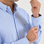 Camisa de vestir Sansabelt Regular Fit Manga larga 7570 Azul
