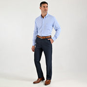 Camisa de vestir Sansabelt Regular Fit Manga larga 7570 Azul