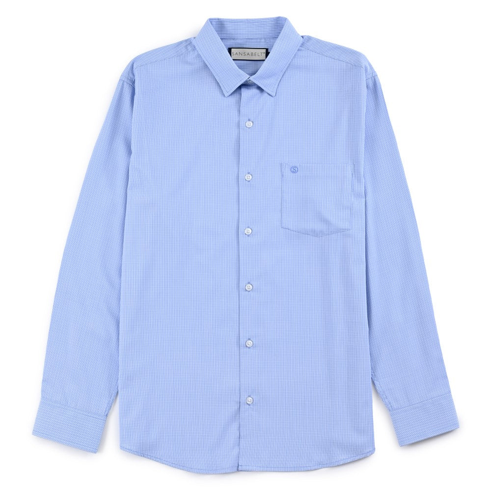 Camisa de vestir Sansabelt Regular Fit Manga larga 7570 Azul