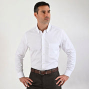 Camisa de vestir Sansabelt Regular Fit Manga larga 6036 Blanco