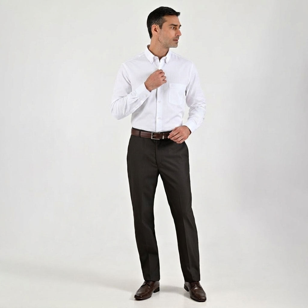 Camisa de vestir Sansabelt Regular Fit Manga larga 6036 Blanco