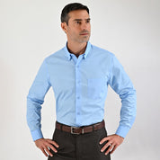 Camisa de vestir Sansabelt Regular Fit Manga larga 6036 Azul