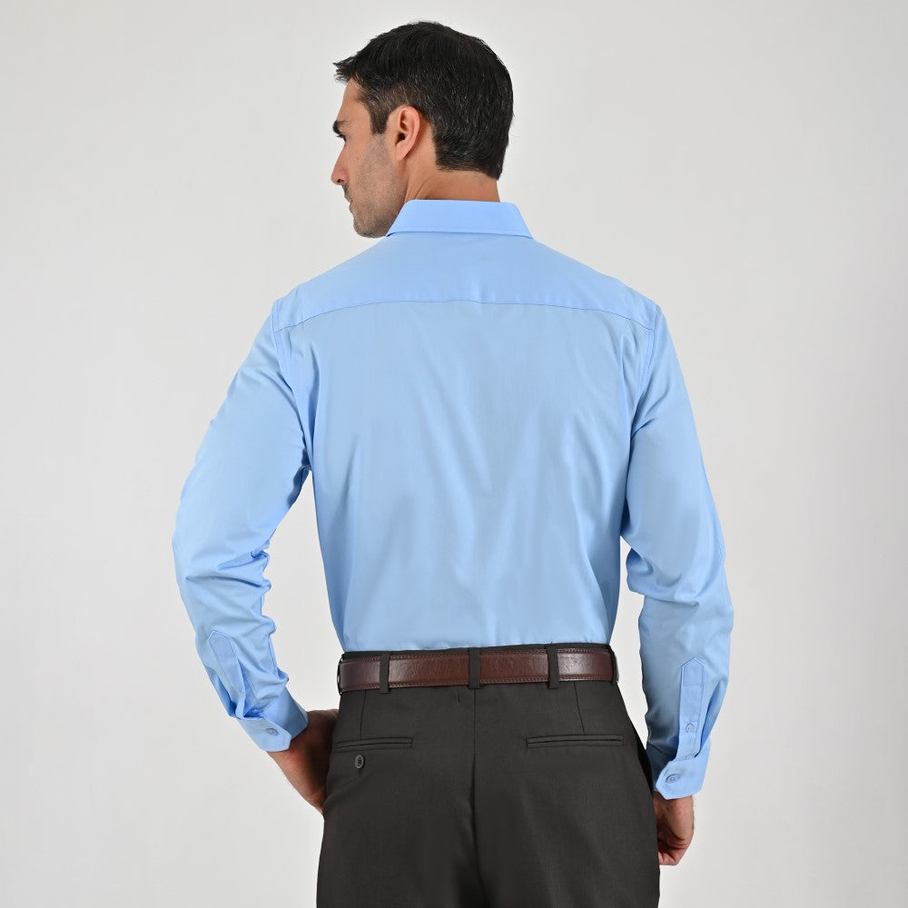 Camisa de vestir Sansabelt Regular Fit Manga larga 6036 Azul