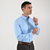 Camisa de vestir Sansabelt Regular Fit Manga larga 6036 Azul