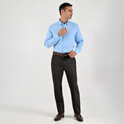 Camisa de vestir Sansabelt Regular Fit Manga larga 6036 Azul