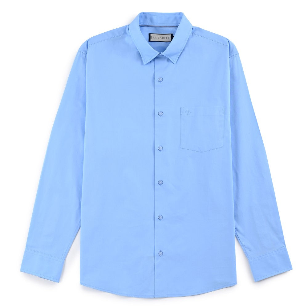 Camisa de vestir Sansabelt Regular Fit Manga larga 6036 Azul