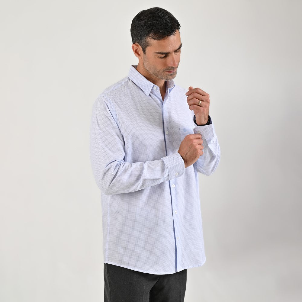 Camisa de vestir Sansabelt Regular Fit Manga larga 7573 Blanco