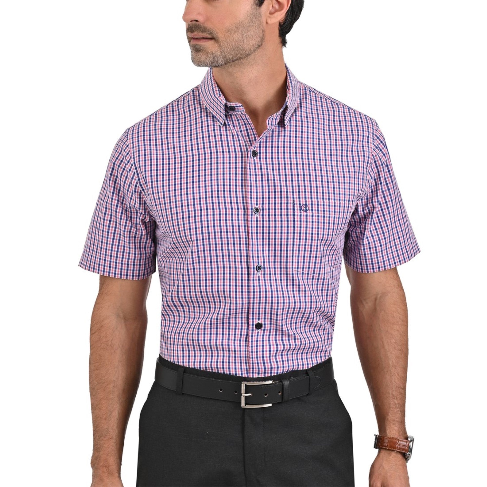 Camisa Sansabelt Regular Fit Botón Oculto 3805 Rojo