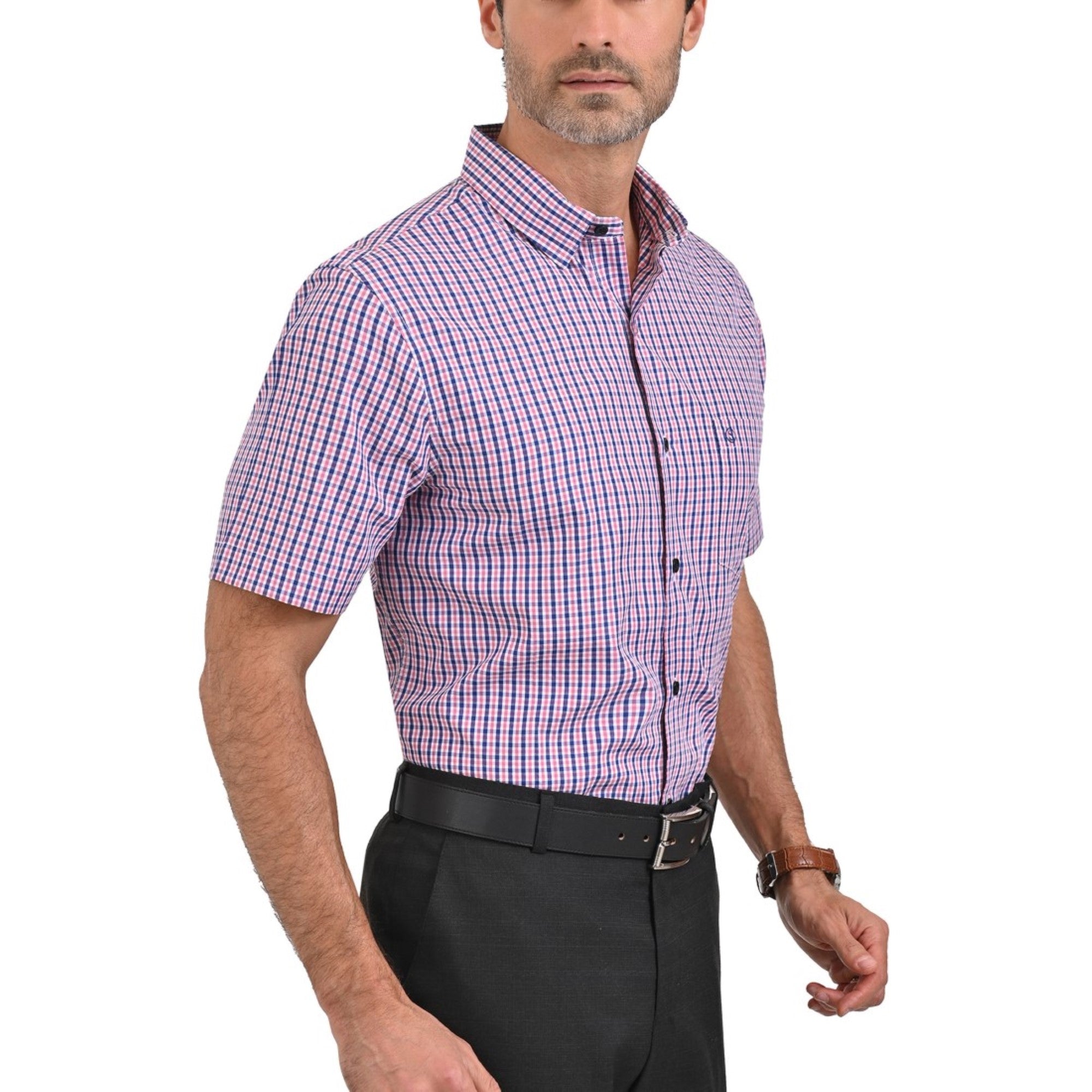 Camisa Sansabelt Regular Fit Botón Oculto 3805 Rojo