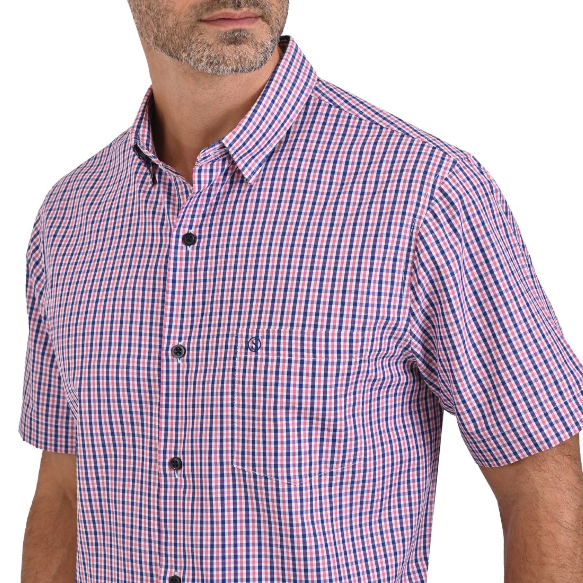 Camisa Sansabelt Regular Fit Botón Oculto 3805 Rojo