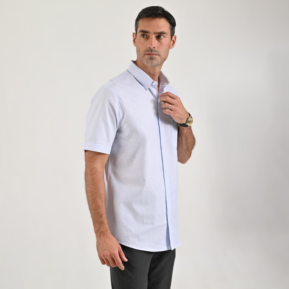 Camisa casual Sansabelt Regular Fit Manga corta 7573 Blanco