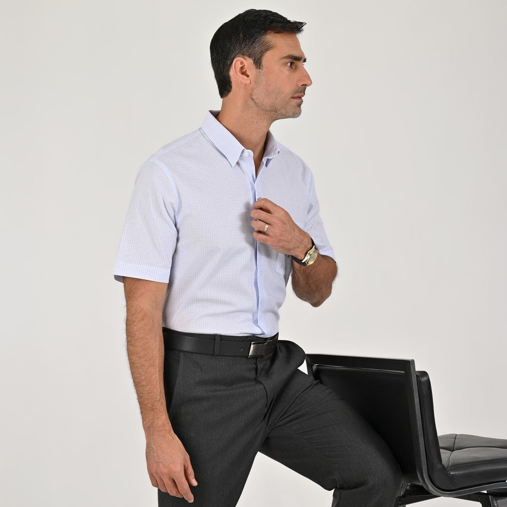 Camisa casual Sansabelt Regular Fit Manga corta 7573 Blanco