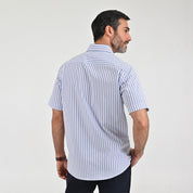 Camisa Sansabelt Para Caballero Manga Corta Regular Fit 8053 Azul Zafiro