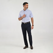 Camisa Sansabelt Para Caballero Manga Corta Regular Fit 8053 Azul Zafiro