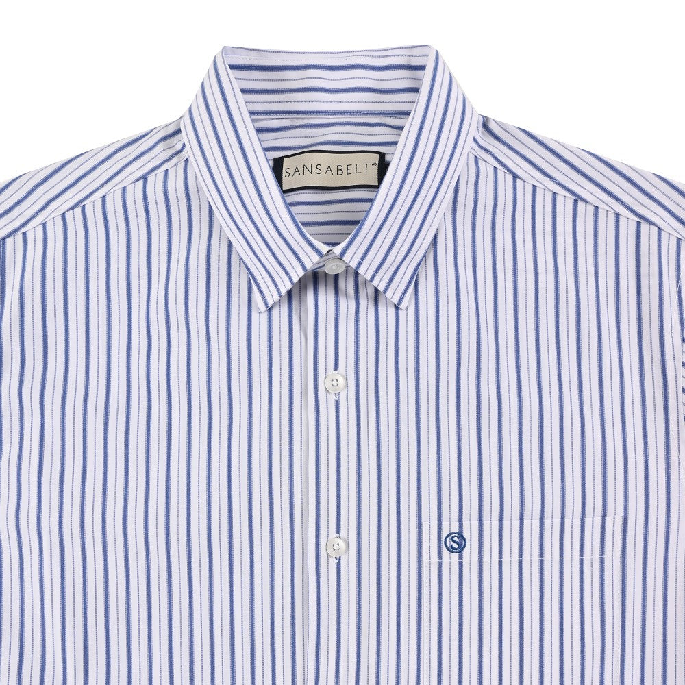 Camisa Sansabelt Para Caballero Manga Corta Regular Fit 8053 Azul Zafiro