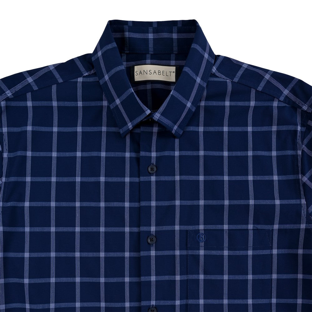 Camisa Sansabelt Para Caballero Manga Corta Regular Fit 8054 Azul Marino