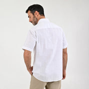 Camisa Sansabelt Para Caballero Manga Corta Regular Fit 8049 Blanco