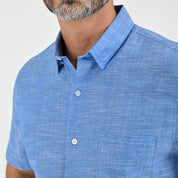 Camisa Sansabelt Para Caballero Manga Corta Regular Fit 8049 Azul Rey