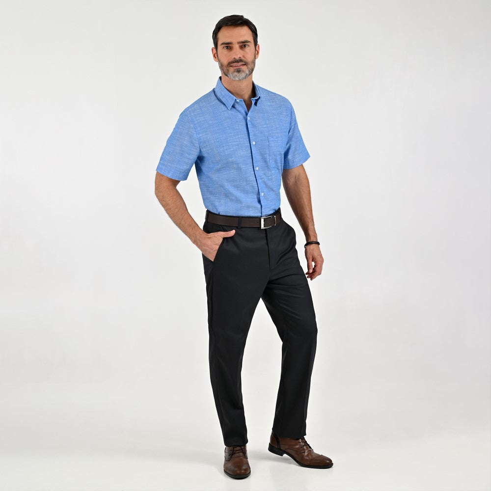 Camisa Sansabelt Para Caballero Manga Corta Regular Fit 8049 Azul Rey