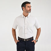 Camisa Sansabelt Para Caballero Manga Corta Regular Fit 8051 Beige