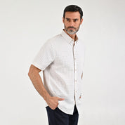 Camisa Sansabelt Para Caballero Manga Corta Regular Fit 8051 Beige