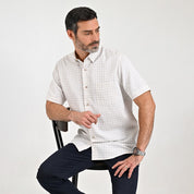Camisa Sansabelt Para Caballero Manga Corta Regular Fit 8051 Beige