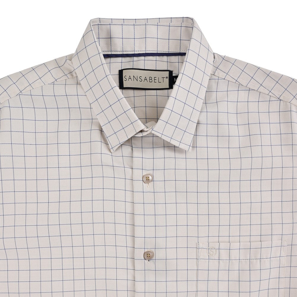 Camisa Sansabelt Para Caballero Manga Corta Regular Fit 8051 Beige