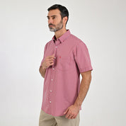 Camisa Sansabelt Para Caballero Manga Corta Regular Fit 8055 Rojo
