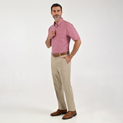 Camisa Sansabelt Para Caballero Manga Corta Regular Fit 8055 Rojo