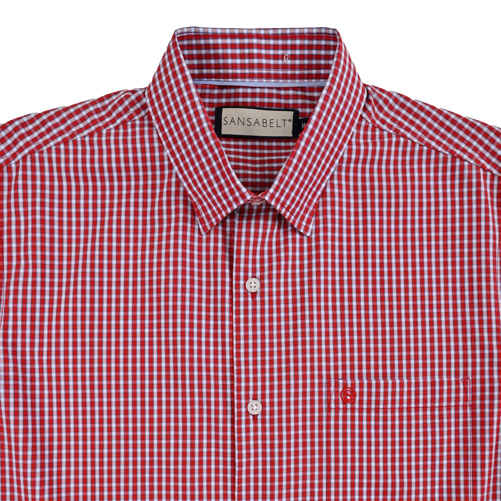 Camisa Sansabelt Para Caballero Manga Corta Regular Fit 8055 Rojo