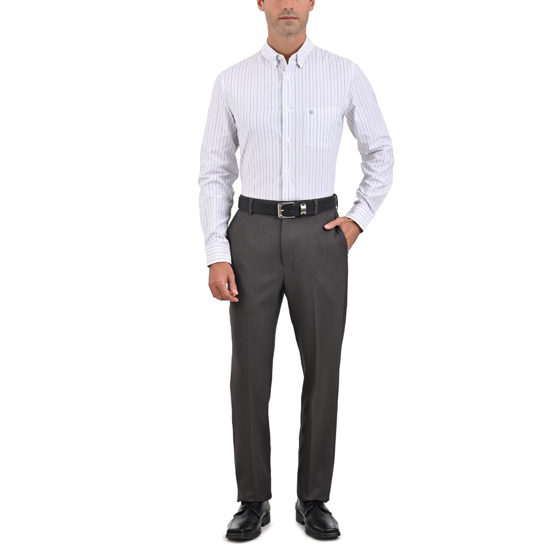Pantalón de Vestir Sansabelt Slim Fit Sin Pinzas Cintura Ajustable 3050
