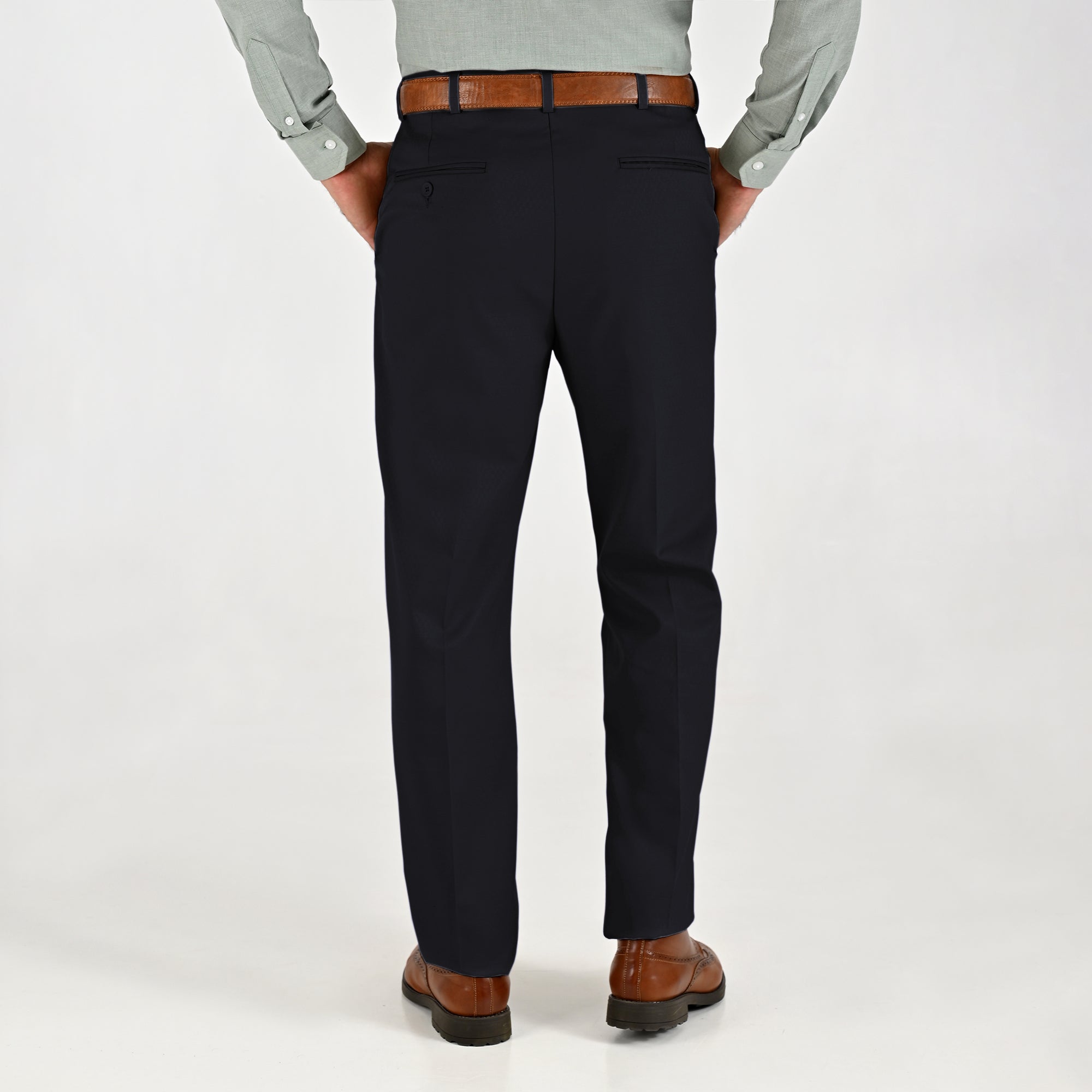Pantalón Sansabelt Para Caballero Slim Fit 8228 Azul Marino