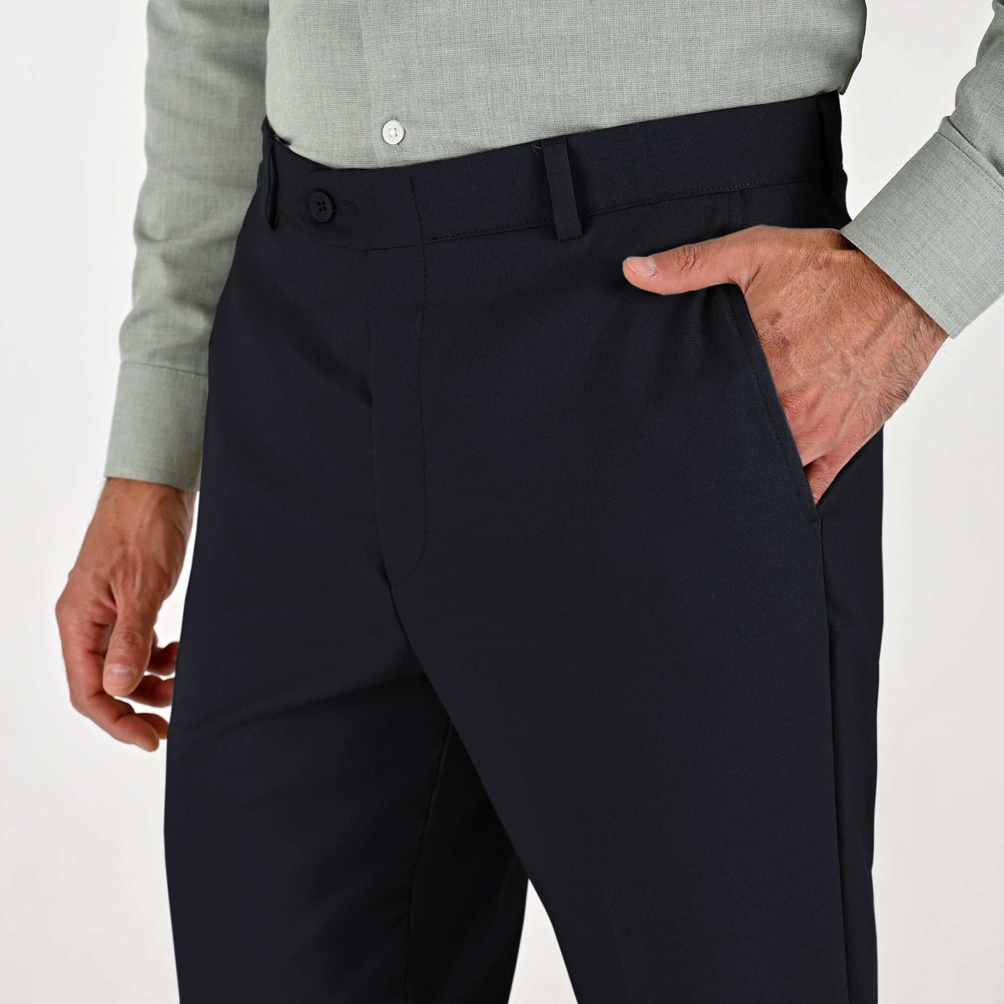 Pantalón Sansabelt Para Caballero Slim Fit 8228 Azul Marino