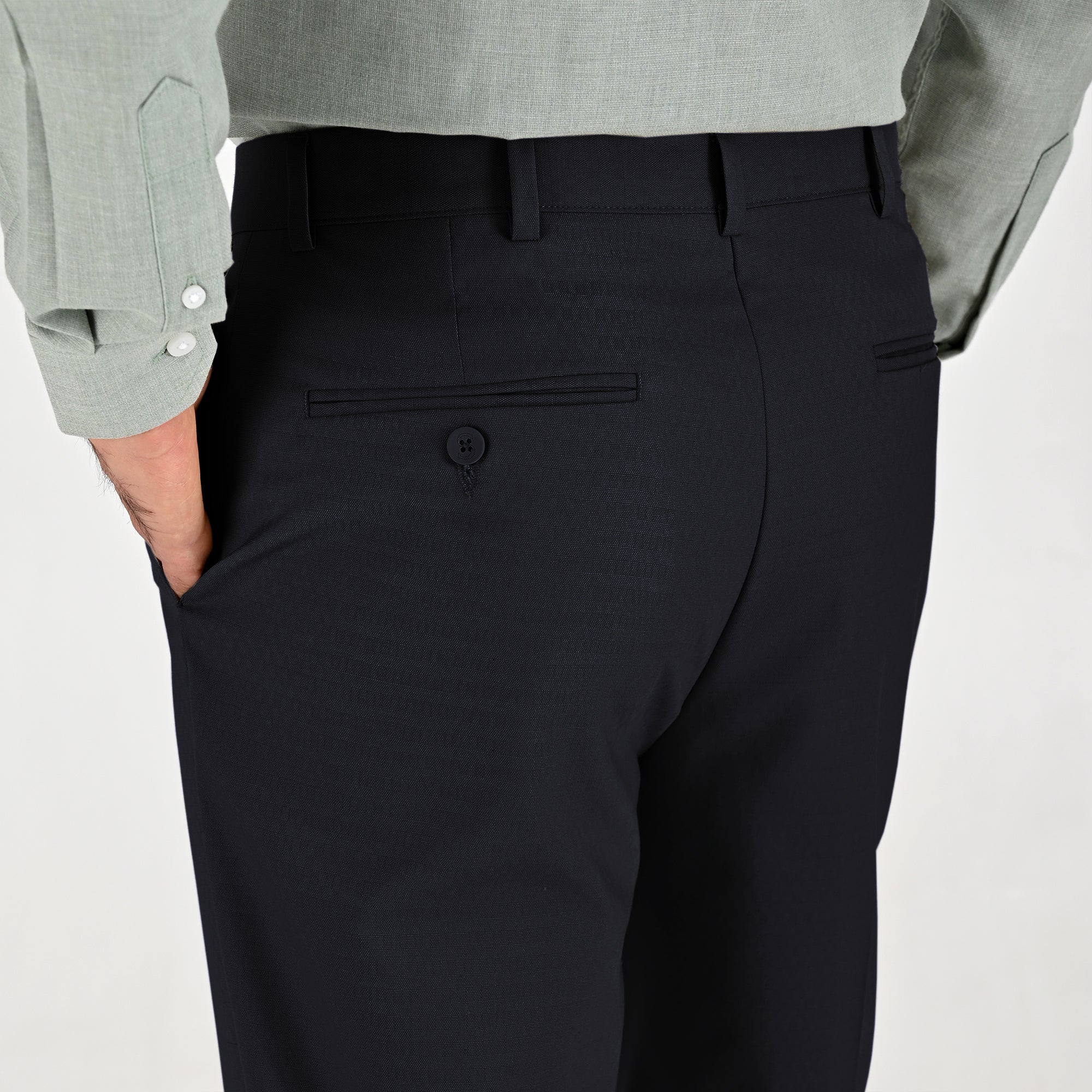 Pantalón Sansabelt Para Caballero Slim Fit 8228 Azul Marino