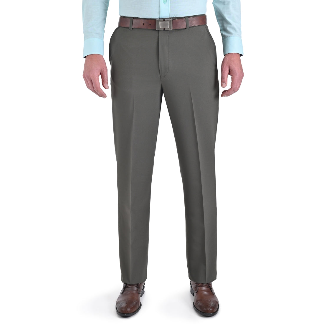 Pantalon de Vestir Sansabelt Regular Fit B202 Verde Cemento