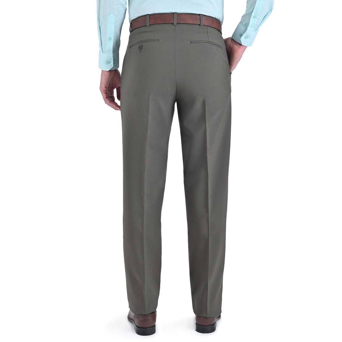 Pantalon de Vestir Sansabelt Regular Fit B202 Verde Cemento