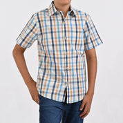 Camisa Yale Boys Manga Corta Regular Fit 4665 Azul