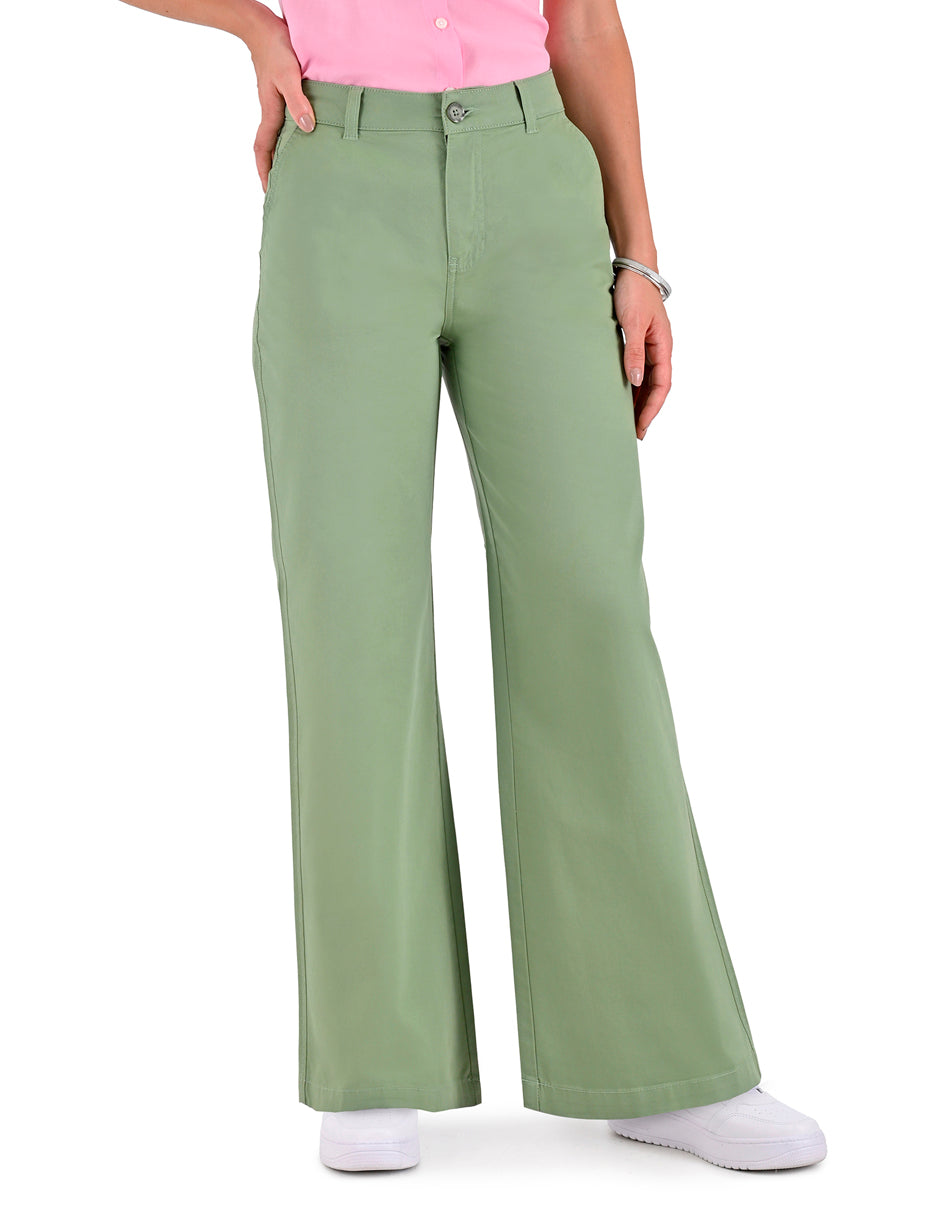 Pantalon Casual Supply Woman Sin Pinzas 0894 Verde Aceituna