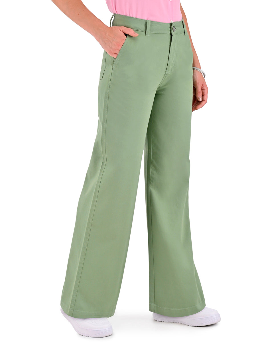 Pantalon Casual Supply Woman Sin Pinzas 0894 Verde Aceituna