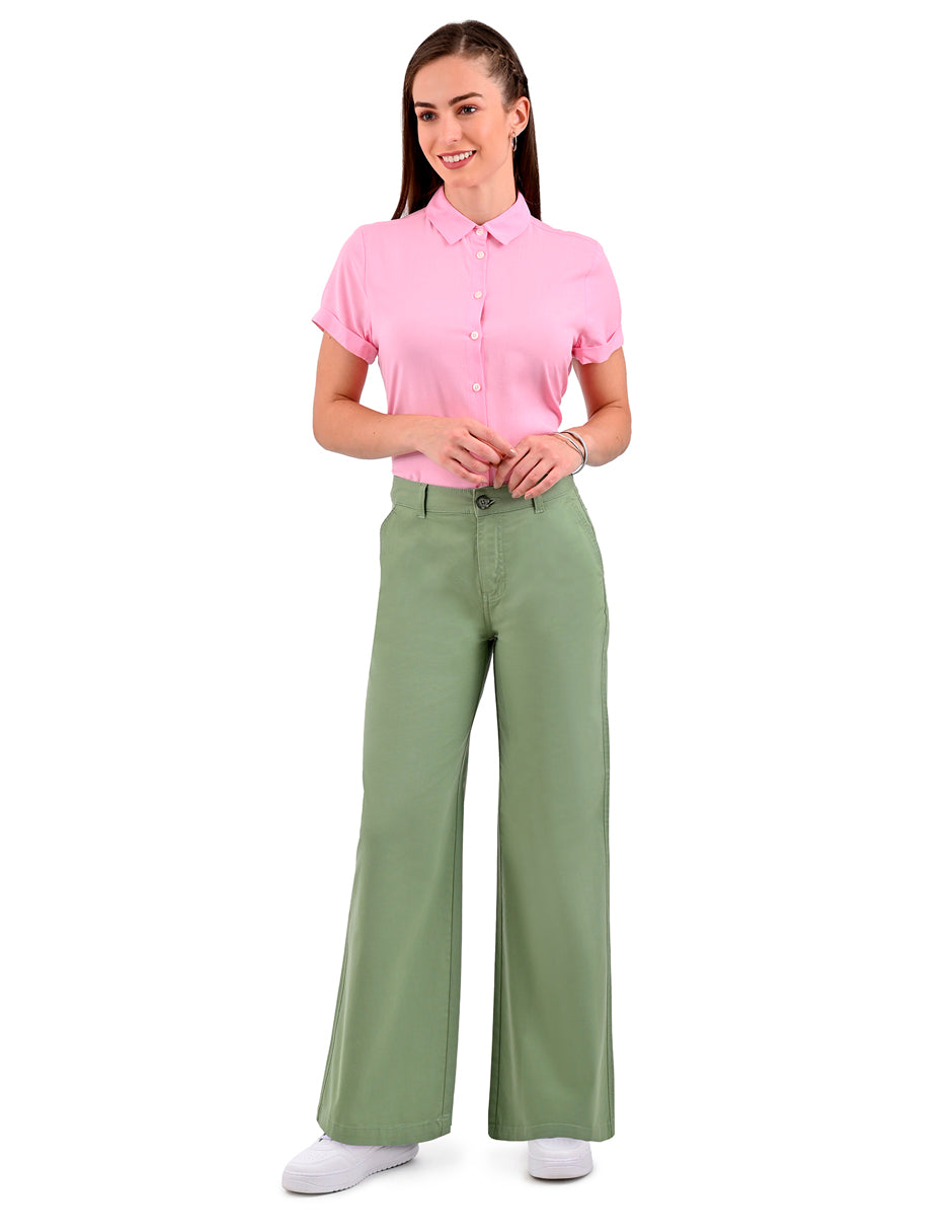 Pantalon Casual Supply Woman Sin Pinzas 0894 Verde Aceituna