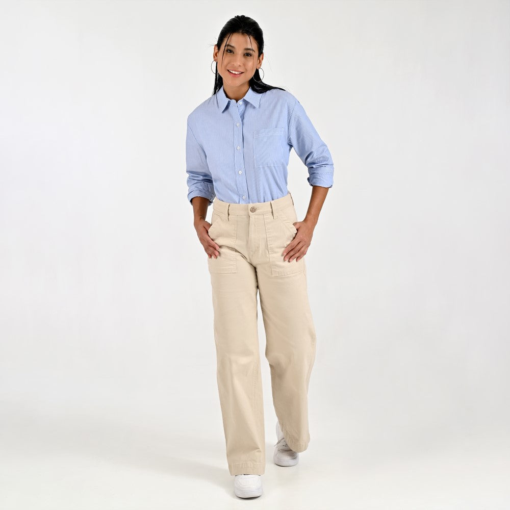 Pantalón Casual Para Dama Supply Woman Straight Fit 5538 Beige claro