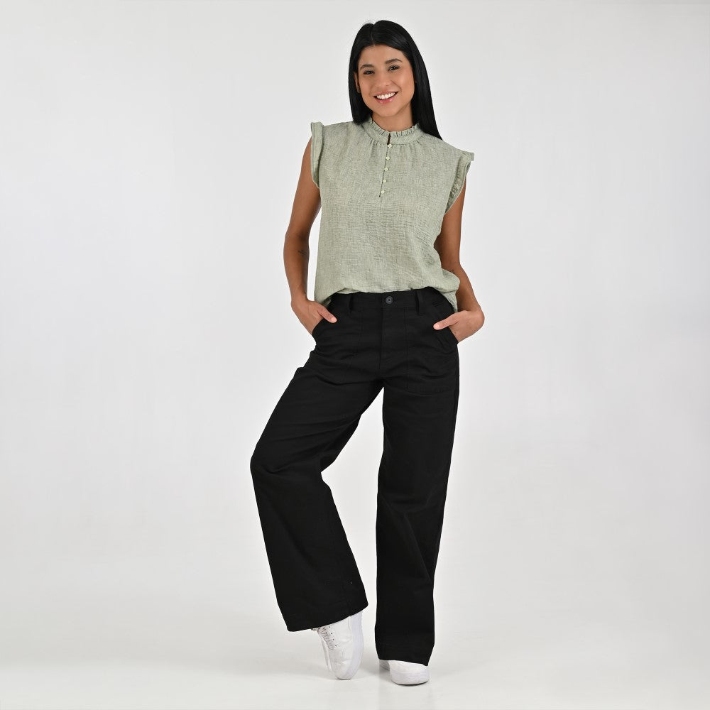 Pantalón Casual Para Dama Supply Woman Straight Fit 5538 Negro